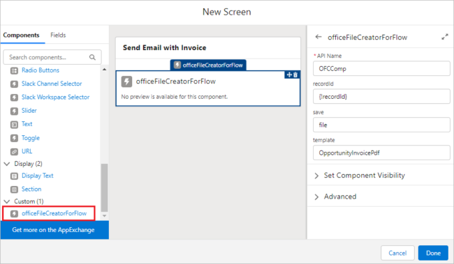 Send an email with an invoice in Salesforce Flow – Office File Creator ...